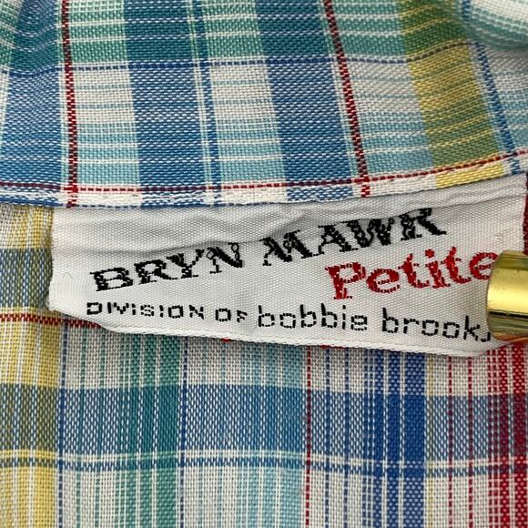 Bryn Mawr Plaid Short Sleeve Button Down Cottage Picnic Light Vintage Shirt 10 - Picture 3 of 7
